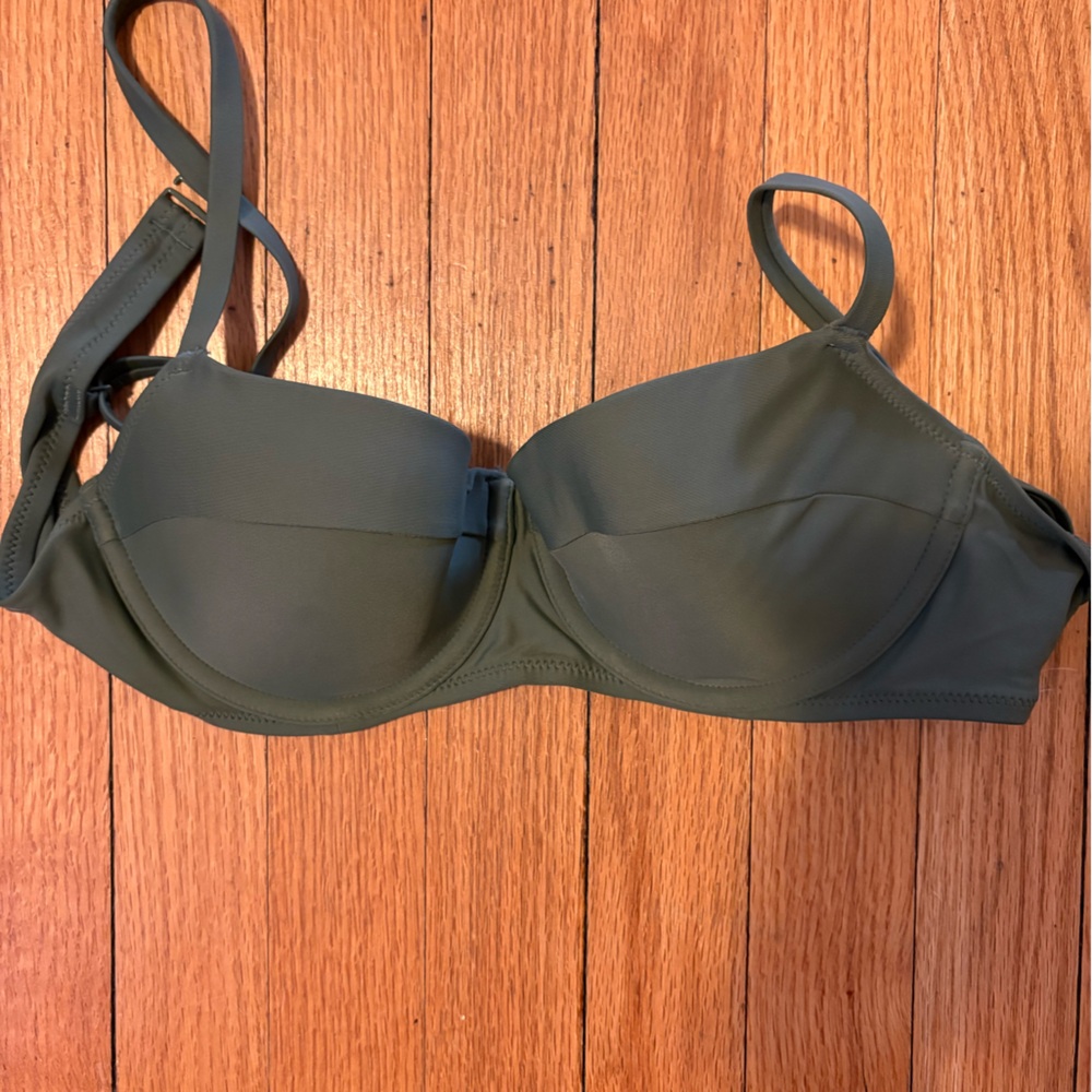 Aerie Army Green Bikini Top